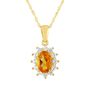 Citrine &amp; Lab Created White Sapphire Pendant in 10K Yellow Gold