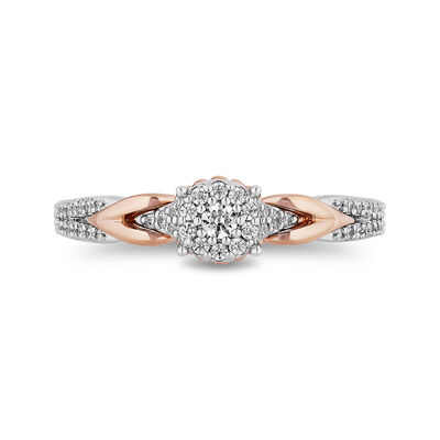 Ariel Diamond Cluster Promise Ring in Sterling Silver & 10K Rose Gold (1/4 ct. tw.)