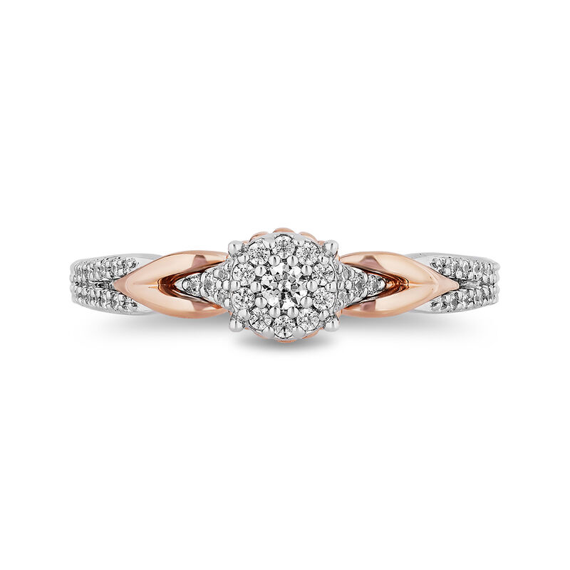 Ariel Diamond Cluster Promise Ring in Sterling Silver &amp; 10K Rose Gold &#40;1/4 ct. tw.&#41;