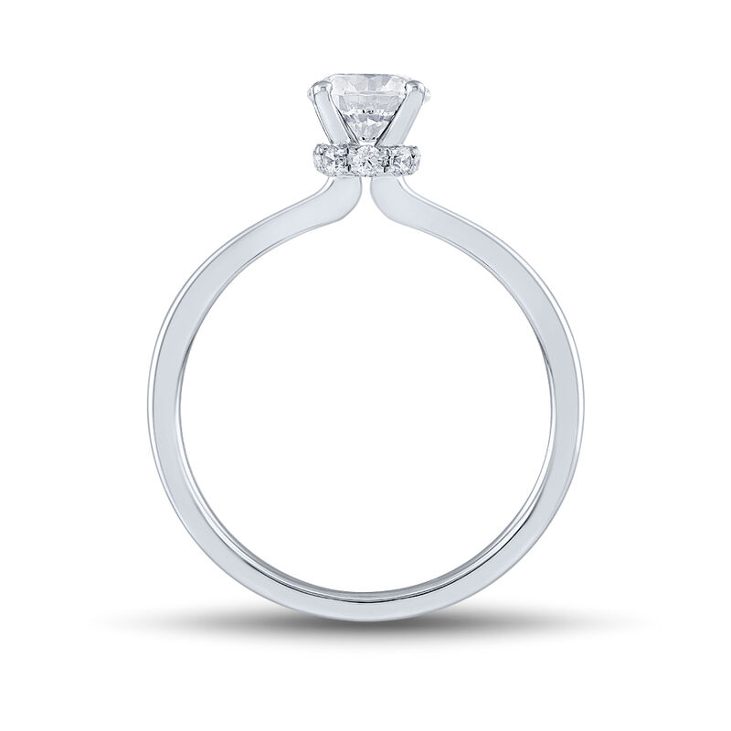 Lab Grown Diamond Hidden Halo Engagement Ring in Platinum &#40;7/8 ct. tw.&#41;