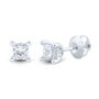Lab Grown Diamond Stud Earrings with Princess-Cut Solitaires in 14K White Gold &#40;1/2 ct. tw.&#41; 