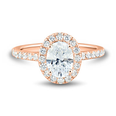 Lab Grown Diamond Oval-Shaped Halo Engagement Ring in 14K Gold (1 1/2 ct. tw.)