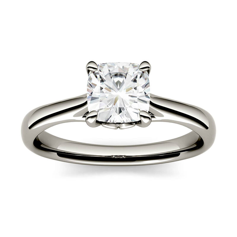 Cushion-Cut Moissanite Solitaire Ring in 14K White Gold &#40;1 3/4 ct.&#41;