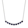 Blue &amp; White Sapphire Bar Necklace in Sterling Silver
