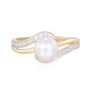 Freshwater Cultured Pearl and Diamond Ring in 10K Yellow Gold &#40;1/10 ct. tw.&#41; 