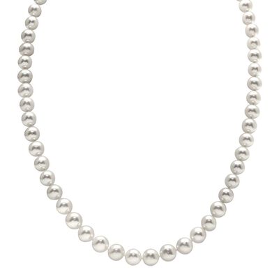 Akoya Cultured Pearl Strand Necklace in 14K White Gold, 7-7.5MM, 18