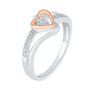 Diamond Heart Promise Ring in Sterling Silver &amp; 10K Rose Gold