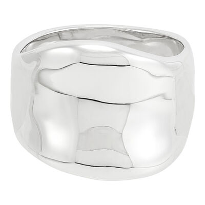 Polished Concave Ring in Sterling Silver