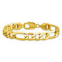 Solid Flat Figaro Bracelet in 14K Yellow Gold, 10MM, 8&rdquo;