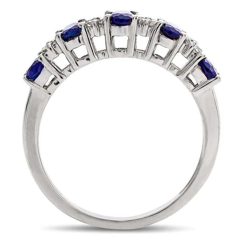 Sapphire &amp; Diamond Ring in 10K White Gold