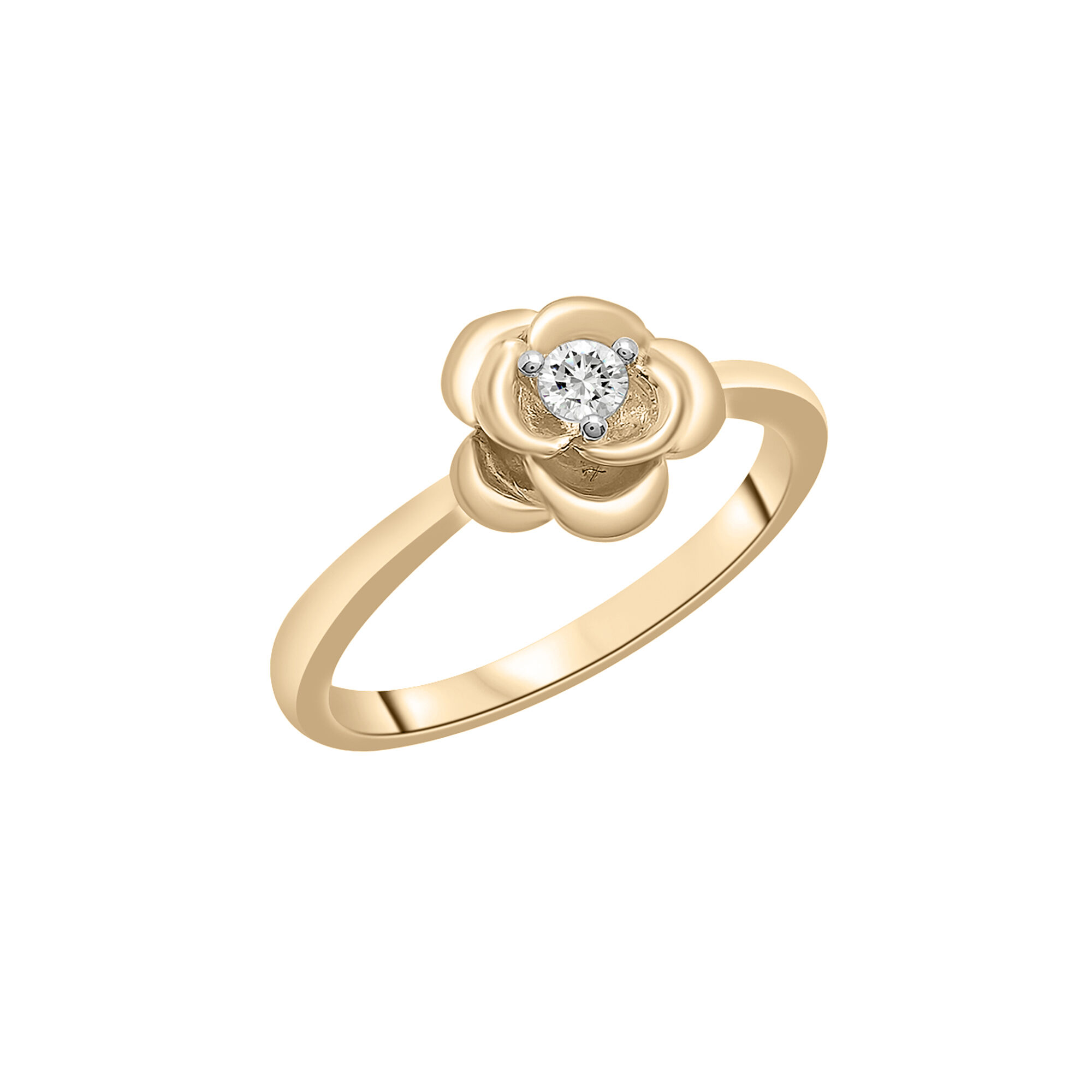 Floral Charm Rose Gold Finger Ring