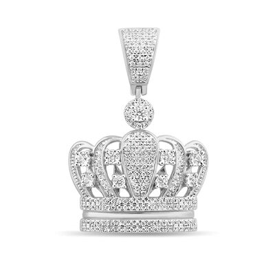 Crown Pendant with Diamonds in Sterling Silver (3/4 ct. tw.)