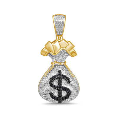 Diamond Money Bag Pendant in 10K Yellow Gold (3/4 ct. tw.)
