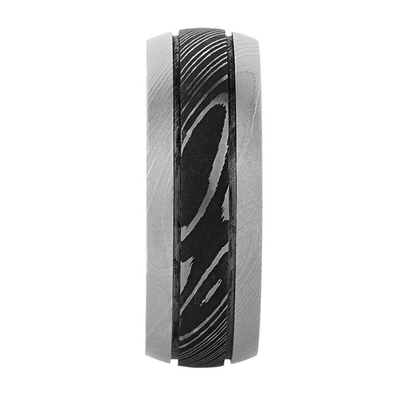 Men&#39;s Band in Damascus Steel, 8MM
