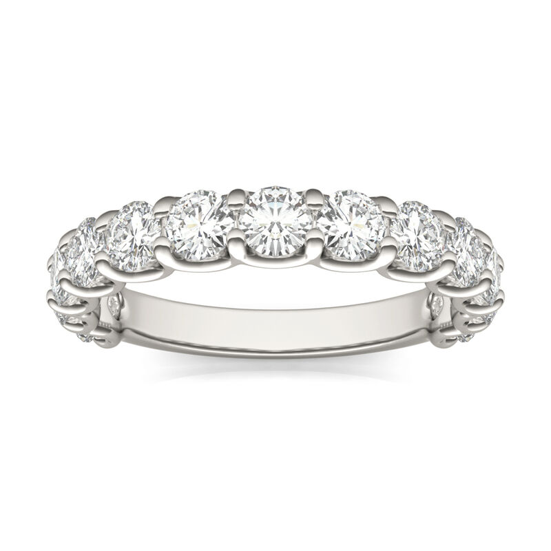 Lab Created Moissanite Band in 14K White Gold