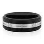 Men&rsquo;s Two-Tone Ring in Black Ion-Plated Stainless Steel, 8mm