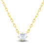 Lab Grown Diamond Emerald-Cut East-West Solitaire Necklace in 10K Yellow Gold &#40;1/4 ct. tw.&#41;