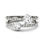 Round Moissanite Ring with Double Row in 14K White Gold &#40;1 5/8 ct. tw.&#41;