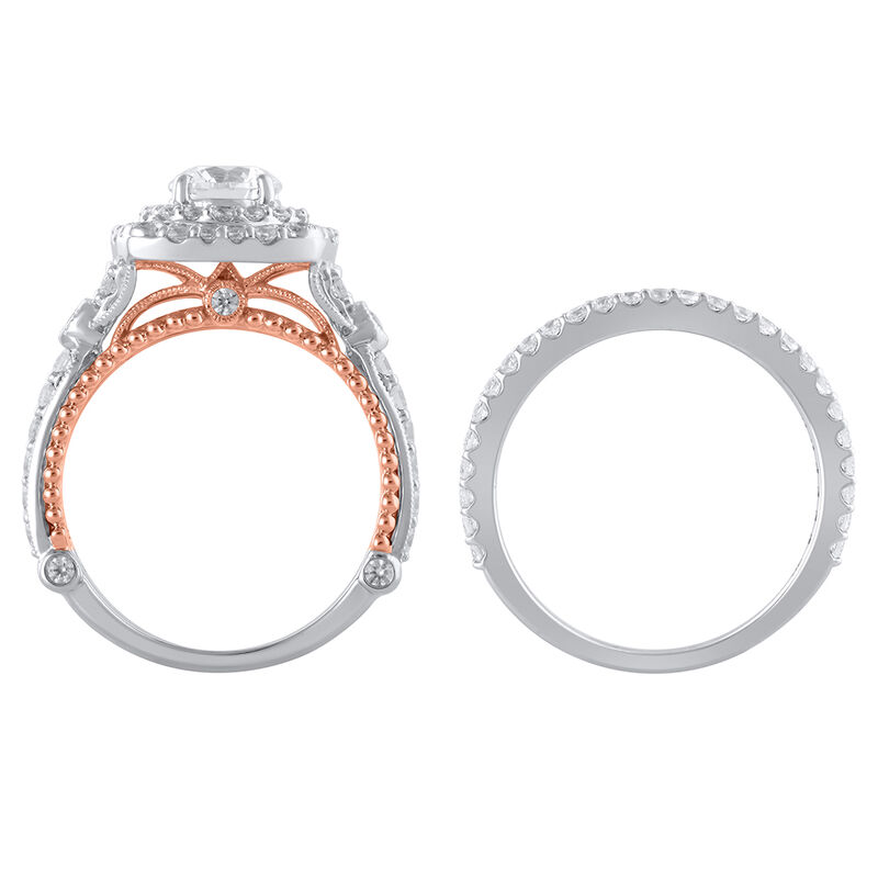 Lab Grown Diamond Bridal Set with Double Halo in 14K White Gold &#40;2 1/4 ct. tw.&#41;