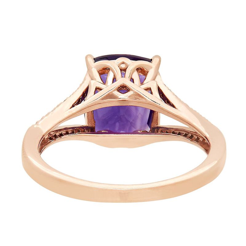 Amethyst &amp; 1/8 ct. tw. Diamond Ring in 10K Rose Gold