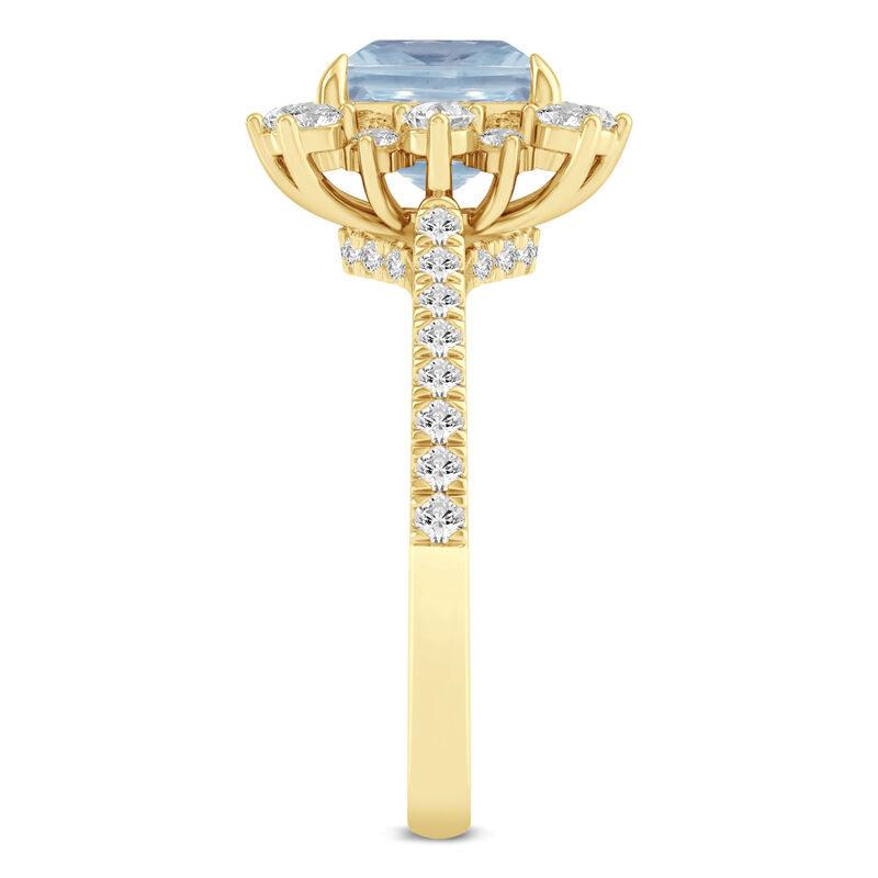 Kate Aquamarine &amp; Diamond Engagement Ring in 14K Gold &#40;3/4 ct. tw.&#41;
