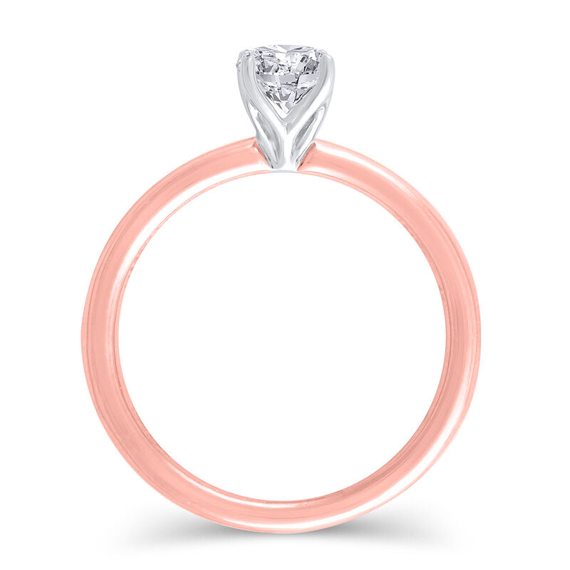 Lab Grown Diamond Round Solitaire Engagement Ring in 14K Rose Gold &#40;3/4 ct.&#41;