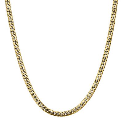 Domed Curb Chain in 14K Yellow Gold, 24