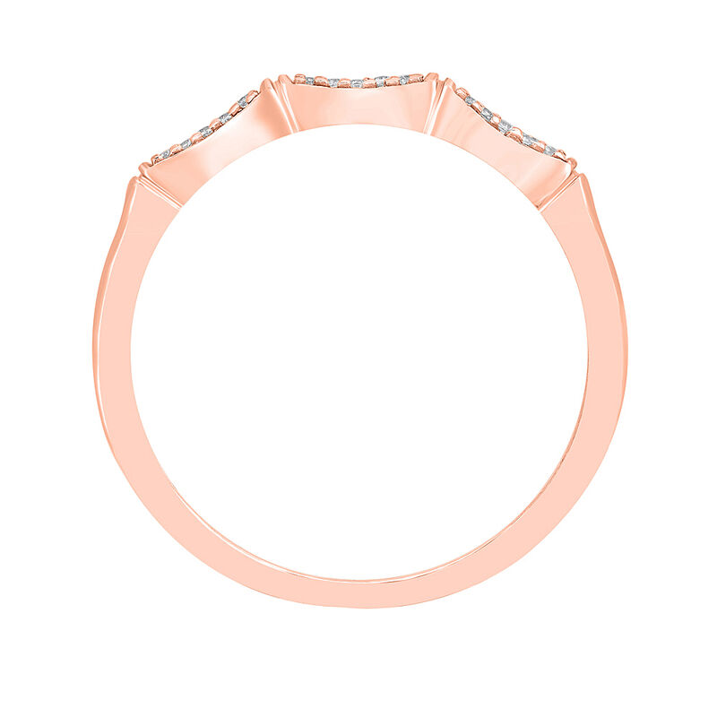 Bamboo Ring with Diamond Accents in 10K Rose Gold