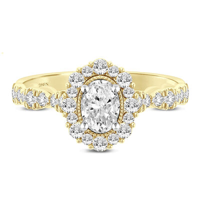 Margarita Oval Diamond Engagement Ring in 14k gold (7/8 ct. tw.)