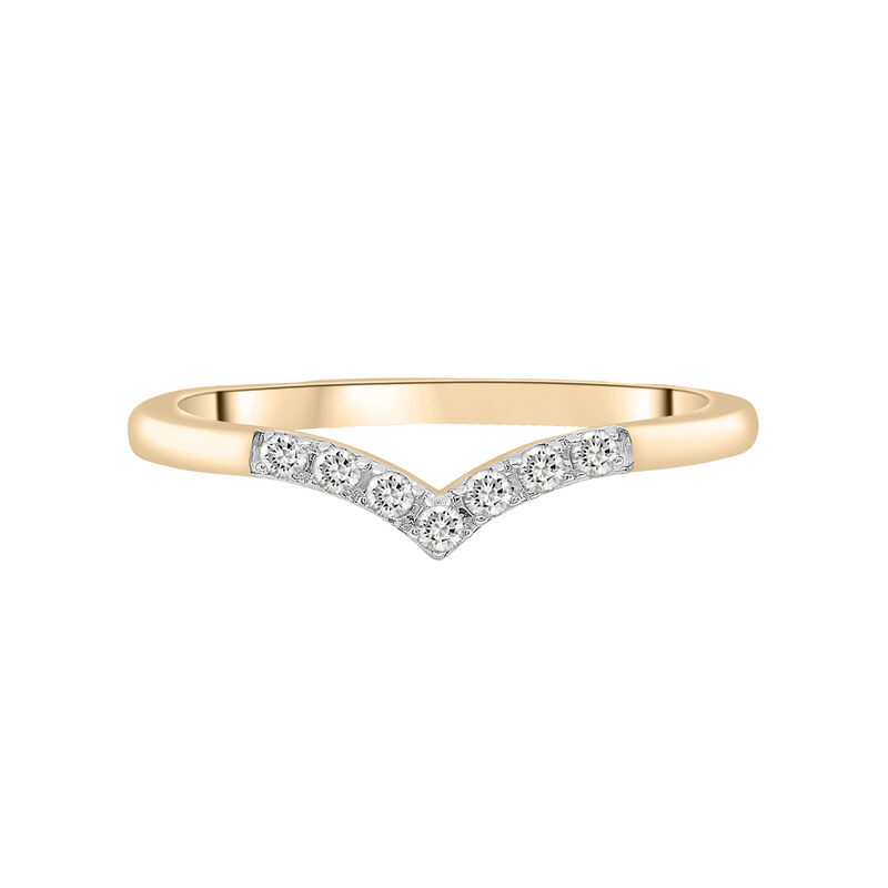 Diamond &#39;V&#39; Ring in Vermeil &#40;1/10 ct. tw.&#41;