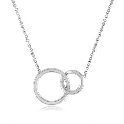 Double Circle Necklace in Sterling Silver