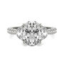 Lab Created Moissanite Oval-Shaped Engagement Ring in 14K White Gold