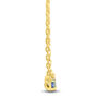 Lab-Created Blue Sapphire Toi et Moi Two-Stone Necklace in 10K Yellow Gold
