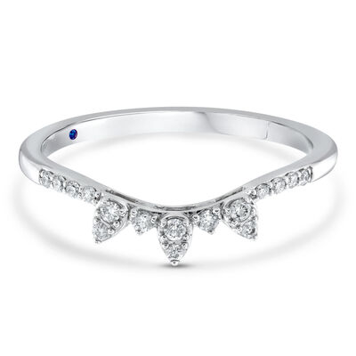 Diamond Engagement Ring Enhancer with Sapphire Accent in 10K White Gold (1/10 ct. tw.) 