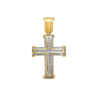 Men's 5/8 ct. tw. Diamond Cross Pendant in 10K Yellow Gold