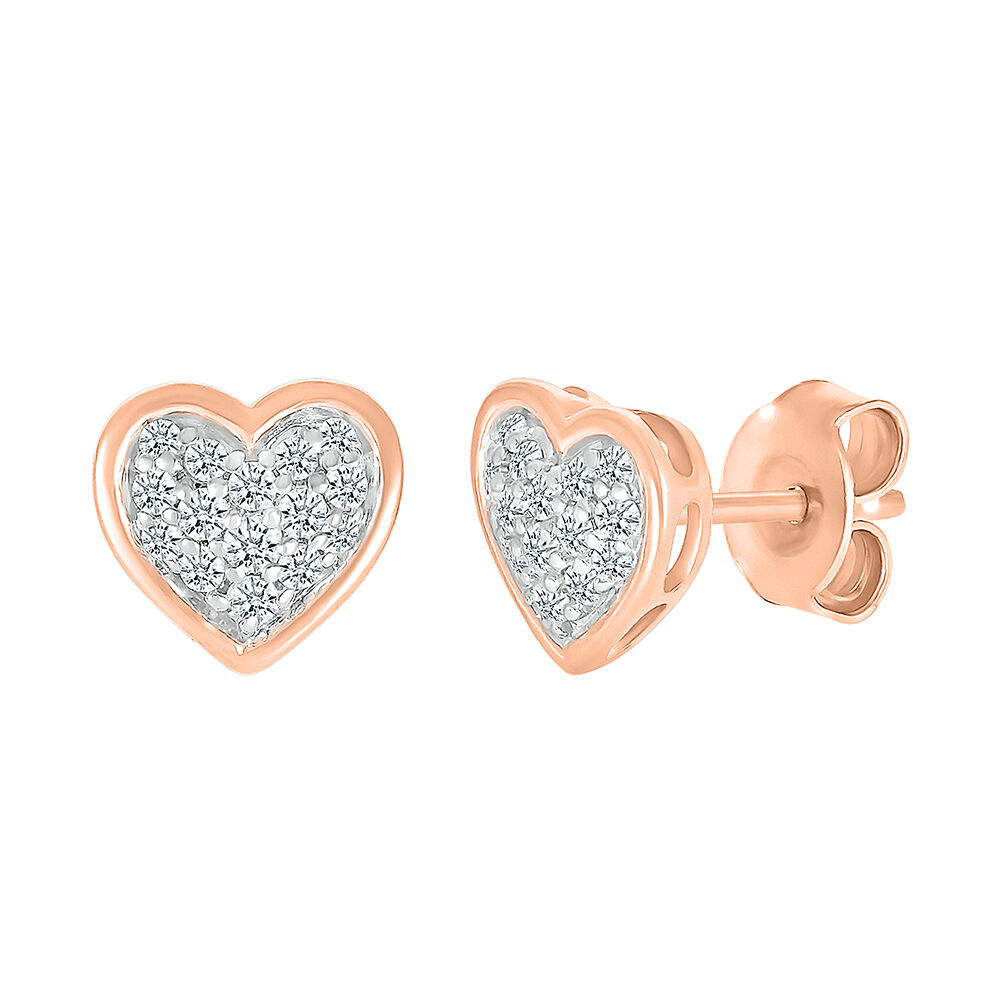 Elegant Heart Cut Sterling Silver Stud Earrings – shine of diamond