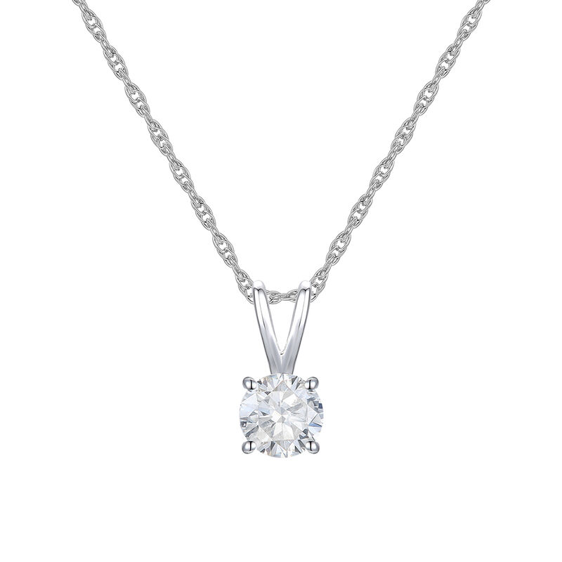 Diamond Solitaire Pendant in 10K White Gold &#40;1/4 ct. tw.&#41;