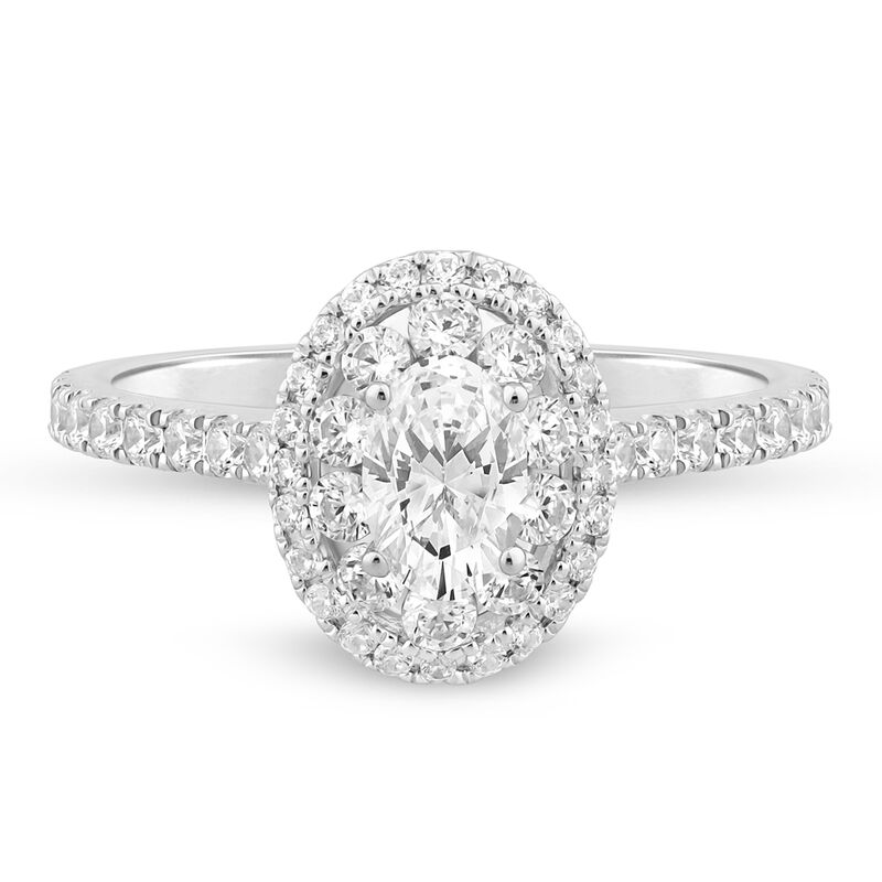 1 1/4 ct. tw. Oval-Shaped Halo Diamond Engagement Ring