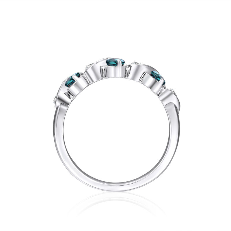  Lab Created Alexandrite &amp; White Sapphire Band in Sterling Silver