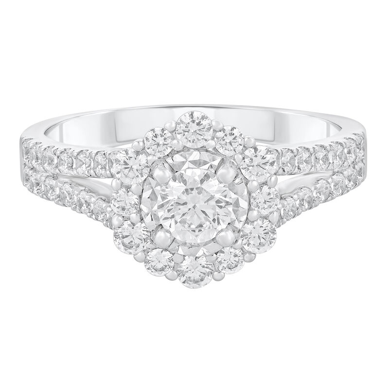 Diamond Halo Engagement Ring in 14K White Gold &#40;1 ct. tw.&#41;