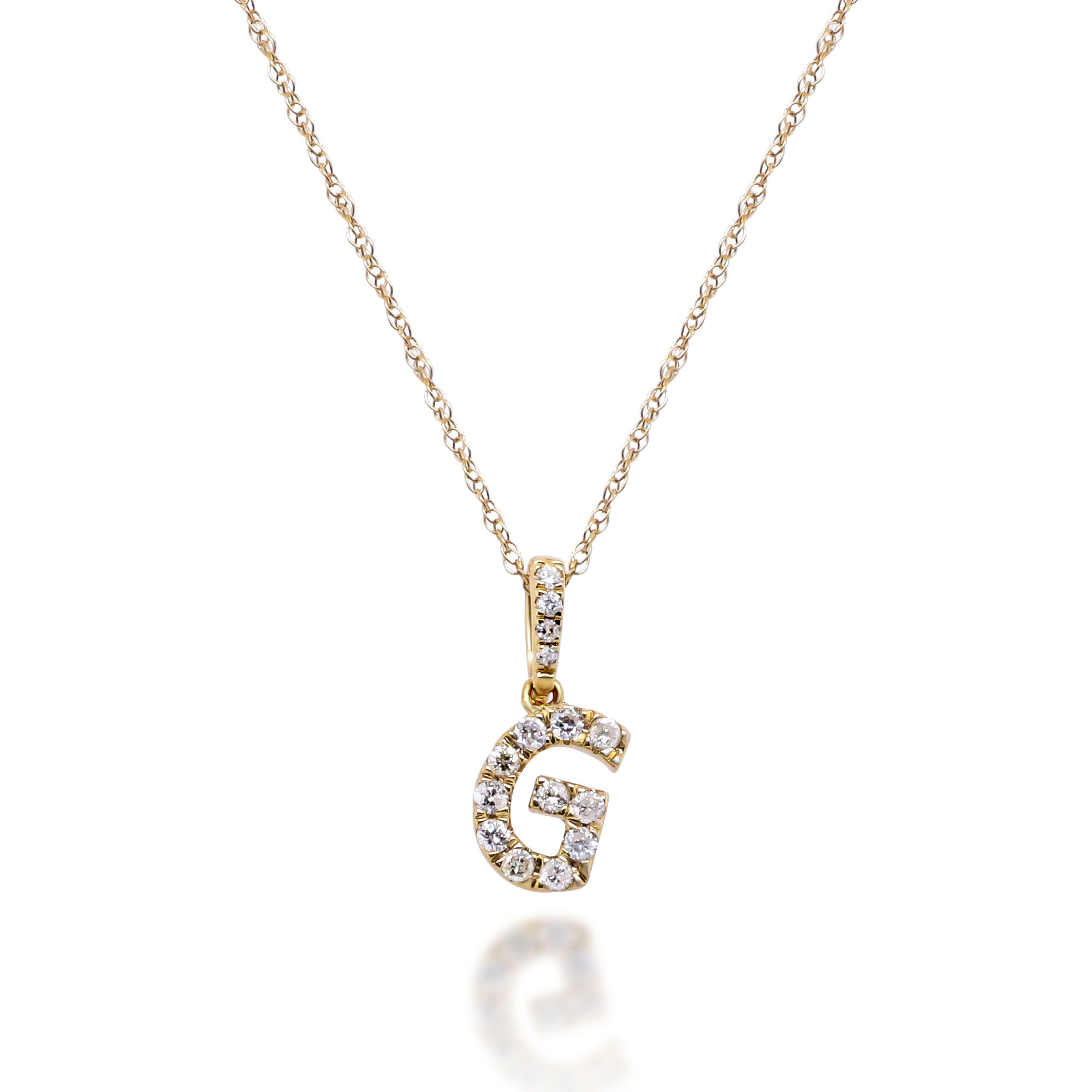 Ice Jewellery 9K Yellow Gold 'G' Initial Adjustable Letter Necklace 38/43cm  | 1.19.0156 | Ice Jewellery Australia