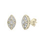 Diamond Faux-Marquise Stud Earrings in 10K Yellow Gold &#40;1/7 ct. tw.&#41;