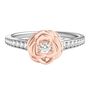 Belle Pav&eacute; Diamond Rose Ring in Sterling Silver &amp; 10K Rose Gold &#40;1/5 ct. tw.&#41;