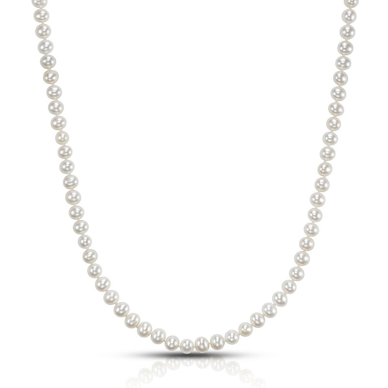 Cultured Freshwater Pearl Necklace in 14K Yellow Gold, 6 mm, 18&rdquo;