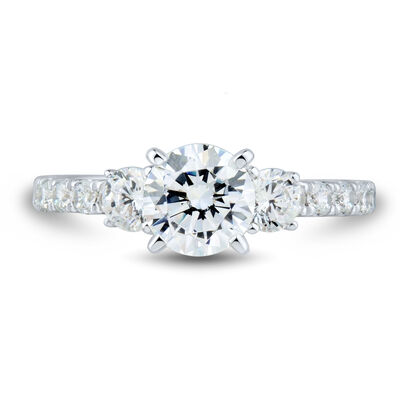 3/4 ct. tw. Lab Grown Diamond Semi-Mount Engagement Ring in 14K White Gold (Setting Only)