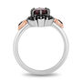Evil Queen Diamond, Onyx and Garnet Ring in Sterling Silver and 10K Rose Gold &#40;1/7 ct. tw.&#41;