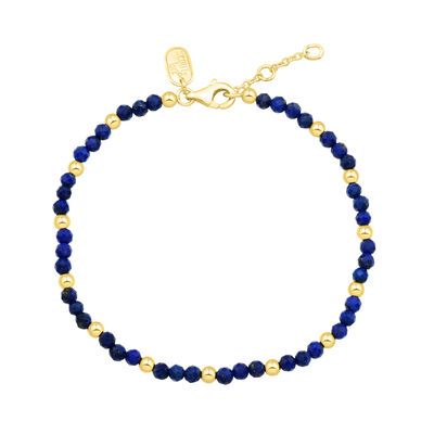Lapis Lazuli Bead Bracelet in Vermeil