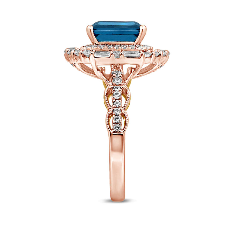 Olivia London Blue Topaz &amp; Diamond Engagement Ring in 14K gold &#40;7/8 ct. tw.&#41;
