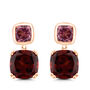 Garnet and Rhodolite Drop Earrings in 10K Rose Gold