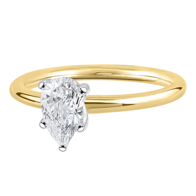 Lab Grown Diamond Pear-Shaped Solitaire Engagement Ring in 14k gold